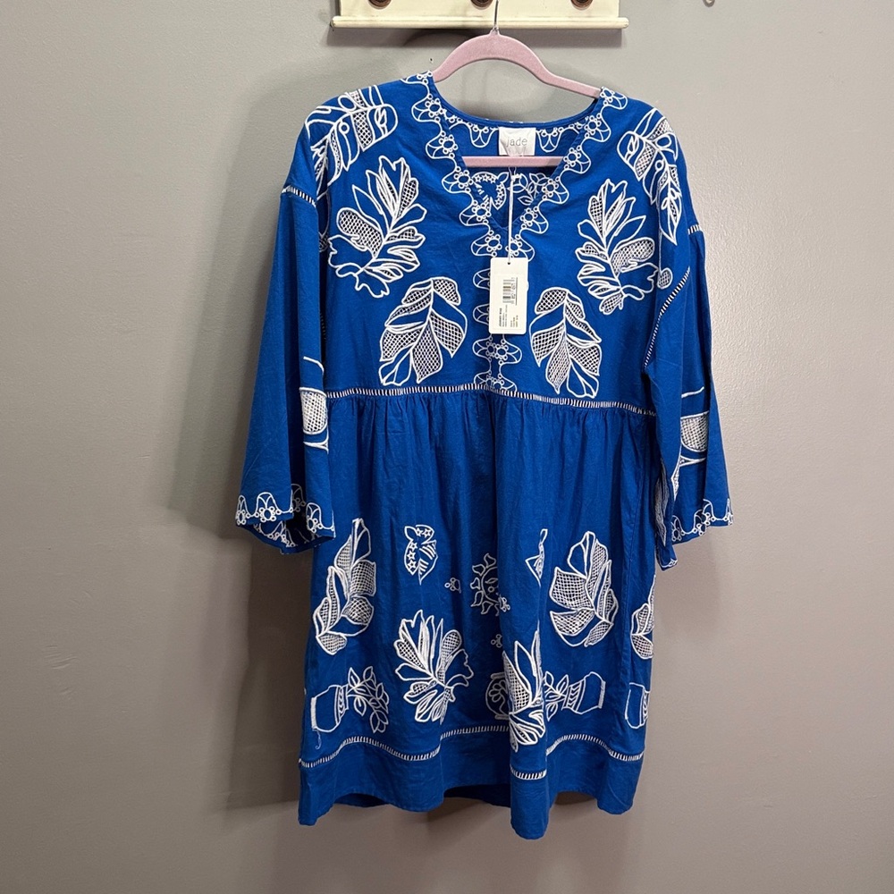 NWT Johnny Was Oversized Jade Barbara Mini Dress in Baleine Blue M - Picture 4 of 9